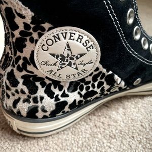 cow print velvet converse